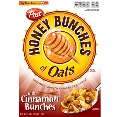 UPC 884912012784 product image for Post 1673 Honey Bunches Of Oats Cereal With Cinnamon Bunches Case Of 12 | upcitemdb.com
