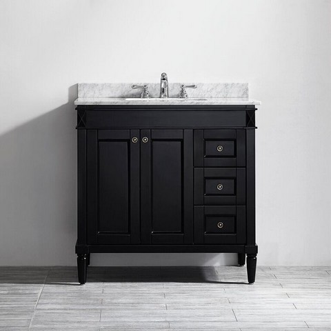 V 715036-es-ca-nm Catania 36 In. Vanity In Espresso With Carrara White Marble Countertop Without Mirror