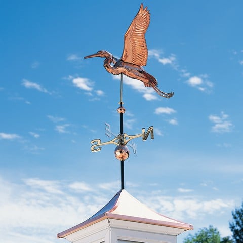 Heron Copper Weathervane - Polished