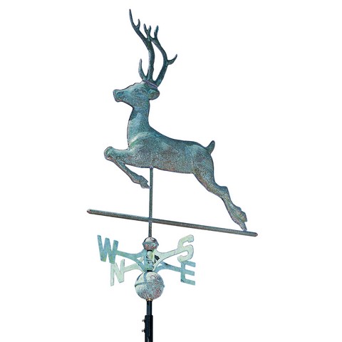 Deer Copper Weathervane - Verdigris