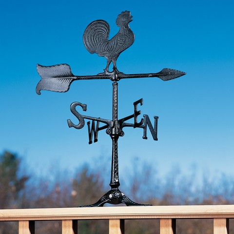 24 In. Rooster Accent Weathervane - Black
