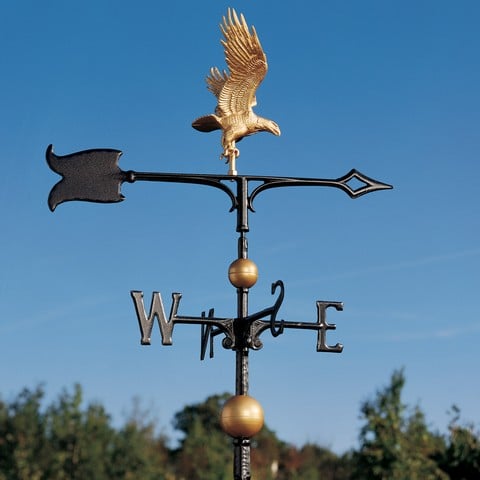 30 In. Full-bodied Eagle Weathervane - Gold-bronze