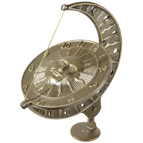 01271 Sun And Moon Sundial - French Bronze