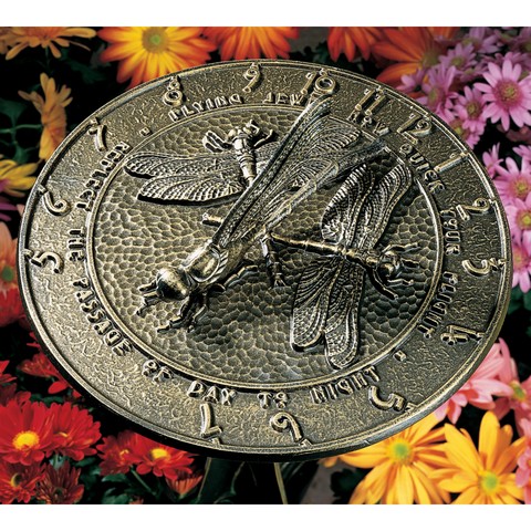 00691 Dragonfly Sundial - French Bronze