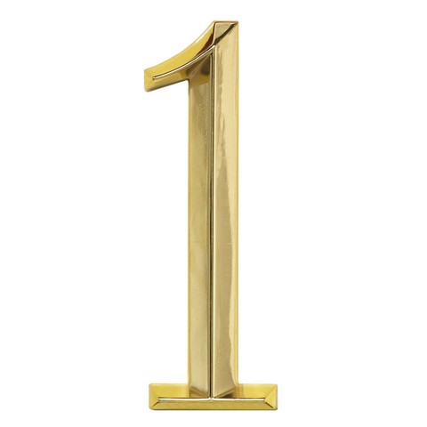 6 In. Classic House Number 1 - Polished Brass