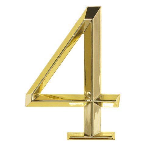 11104 6 In. Classic House Number 4 - Polished Brass