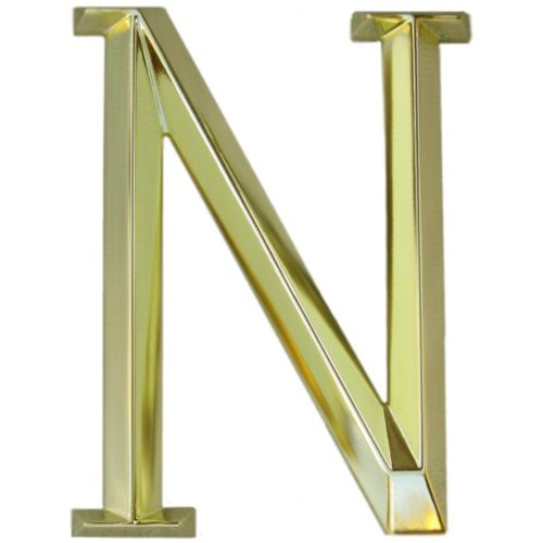 11170 6 In. Classic Letter N - Polished Brass