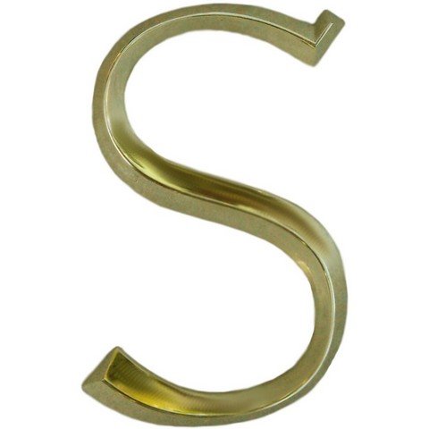 6 In. Classic Letter S - Polished Brass