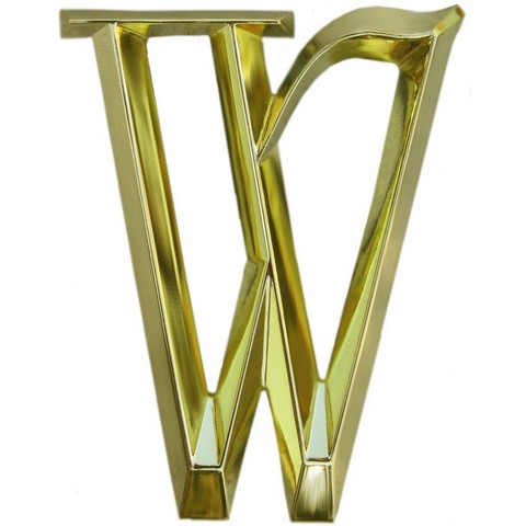 11173 6 In. Classic Letter W - Polished Brass