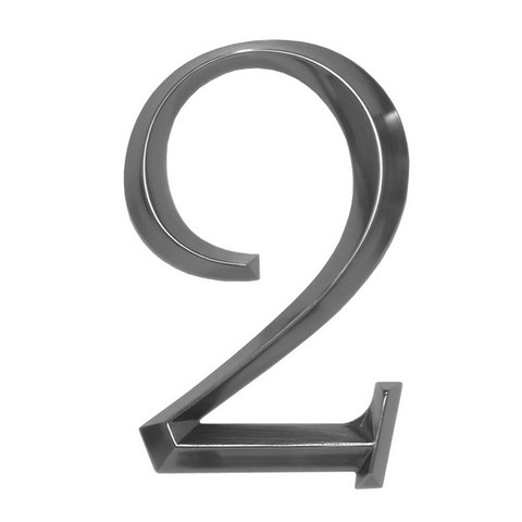 6 In. Classic House Number 2 - Polished Nickel