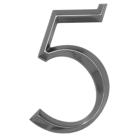 11095 6 In. Classic House Number 5 - Polished Nickel