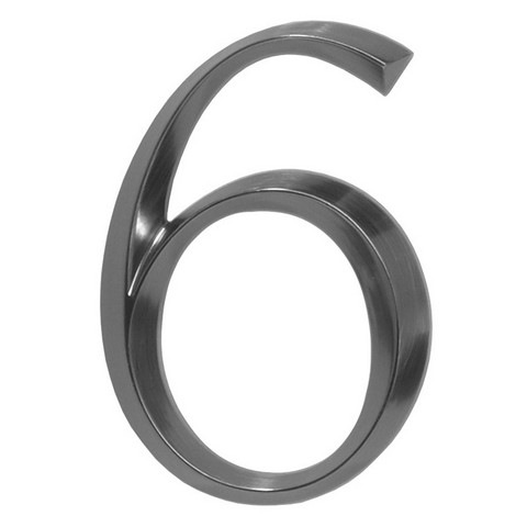 11096 6 In. Classic House Number 6 - Polished Nickel