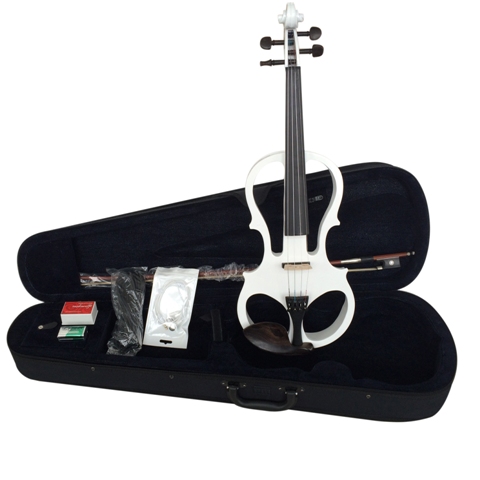 ADM EL16-WHITE Solid Wood Electric Silent Violin Outfit White
