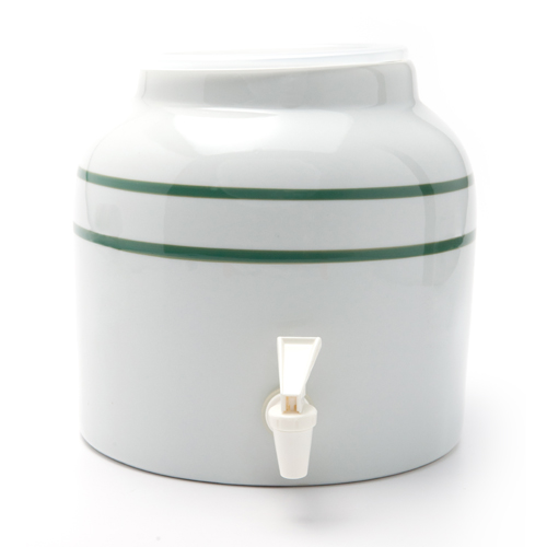 Pkds181 Green Stripe Design Water Dispenser Crock