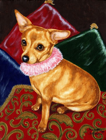 Carolines Treasures AMB1389CHF Pillow Princess Chihuahua Flag Canvas House Size