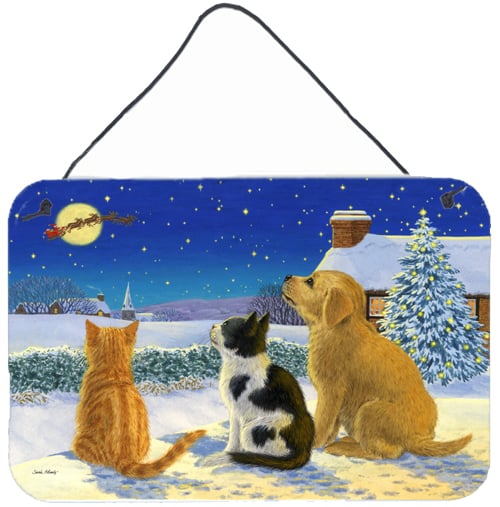 UPC 780475000025 product image for Golden Retriever & Kittens Watching Santa Glass Large Cutting Board | upcitemdb.com