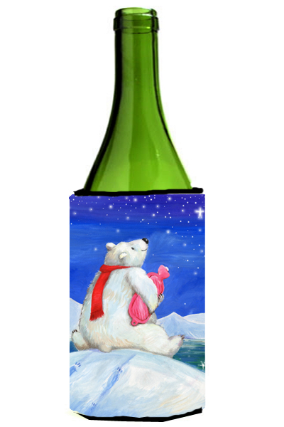 Polar Bear With Hot Water Bottle Wine Bottle Can Cooler Hugger