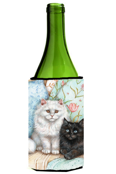 A Black Cat & A White Cat Wine Bottle Can Cooler Hugger