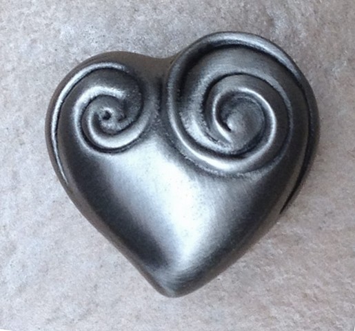 Dhk19-sh Spiral Heart Knob, Shiny