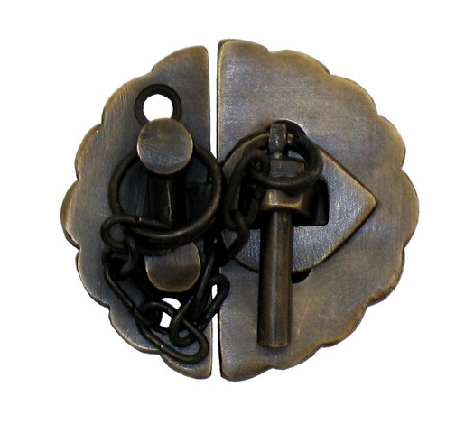 Hla1012 Round Scalloped Latch With Chain