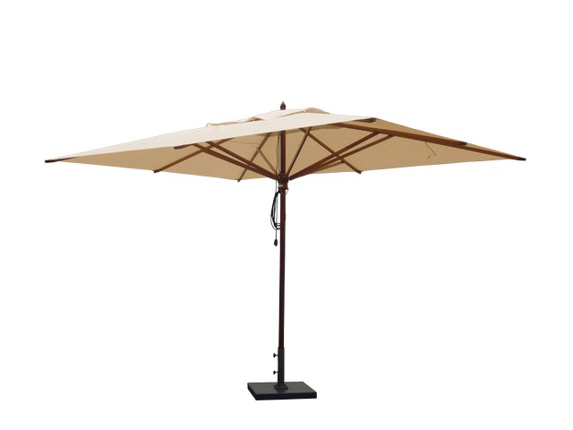 10ft X 13ft Rectangle African Mahogany Patio Umbrella Beige