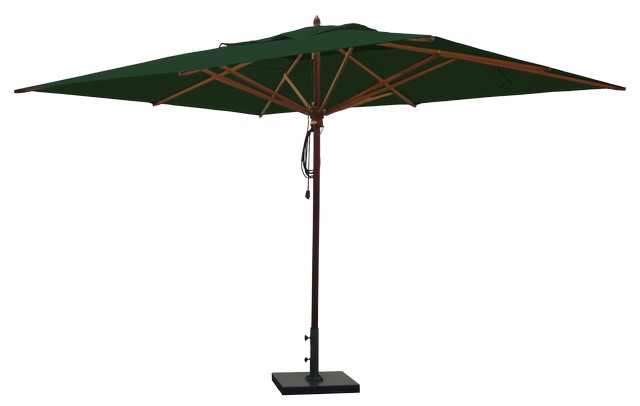10ft X 13ft Rectangle African Mahogany Patio Umbrella Forest Green