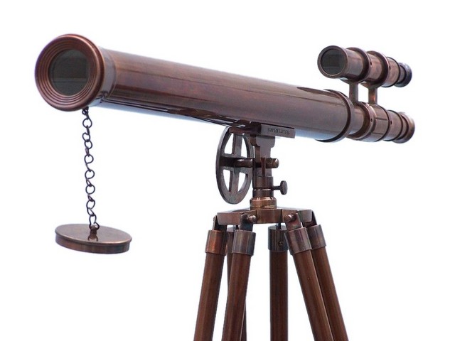 Floor Standing Antique Copper Griffith Astro Telescope- 64 in.