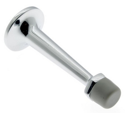 13010-026 Solid Brass Arrow Base Door Stop, Polished Chrome - 3 In.