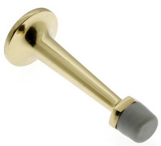 13010-3nl Solid Brass Arrow Base Door Stop, Polished Brass No Lacquer - 3 In.