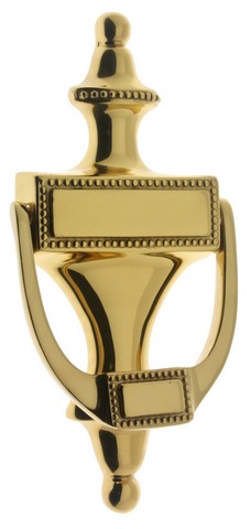 20022-003 Solid Brass Beaded Knocker, Polished Brass