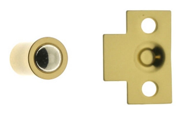 12040-3nl Solid Brass Mini Ball Catch, Polished Brass No Lacquer