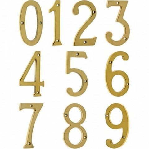 23026-019 Solid Brass House Number 6, Matte Black - 4 In.