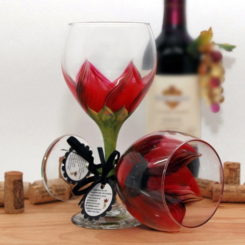 Sun-r Sunflower Wine Glass, Autumn Red