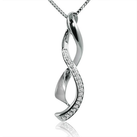 Journey Diamond Infinity Pendant In Sterling Silver 18 In. Chain