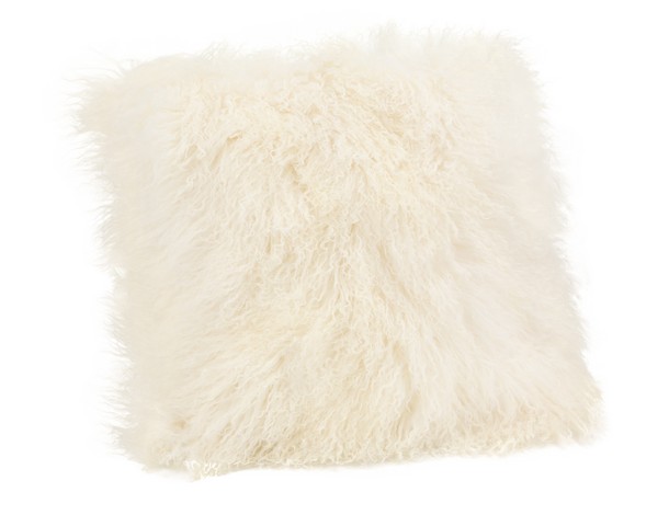 Xu-1005-05 Lamb Synthetic Fur Pillow- Large - Cream White