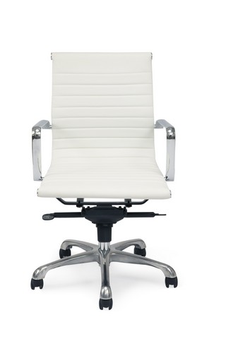 Omega Office Chair, Low Back, White, Set Of 2