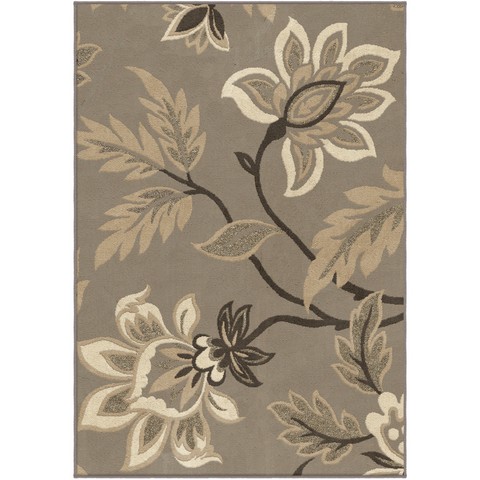 2009 Nuance Floral Lily Taupe Area Rug, Gray - 7.83 X 10.83 Ft.