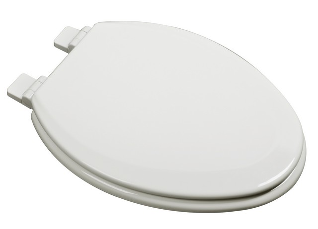 1f1e7-02 Slow Close Deluxe Molded Wood Elongated Toilet Seat, Biscuit