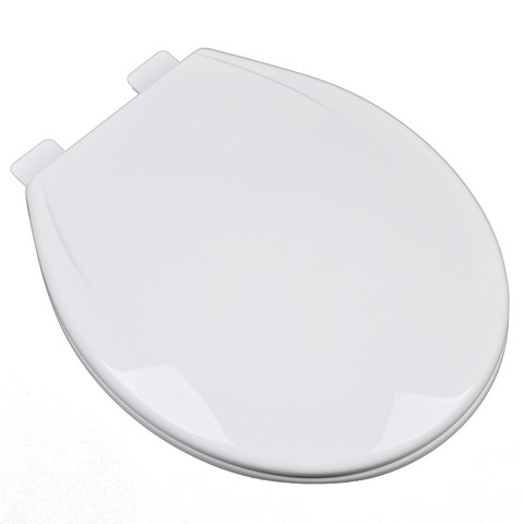 Slow Close Plastic Round Front Contemporary Design Toilet Seat, Cotton White
