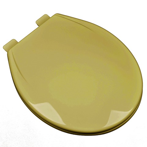 Slow Close Plastic Round Front Contemporary Design Toilet Seat, Harvest Gold