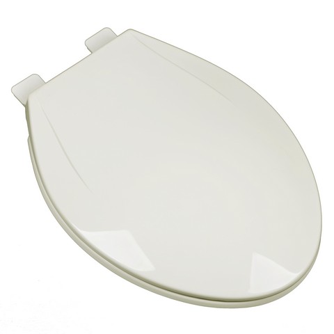 2f1e6-02 Slow Close Plastic Elongated Contemporary Design Toilet Seat, Linen & Biscuit