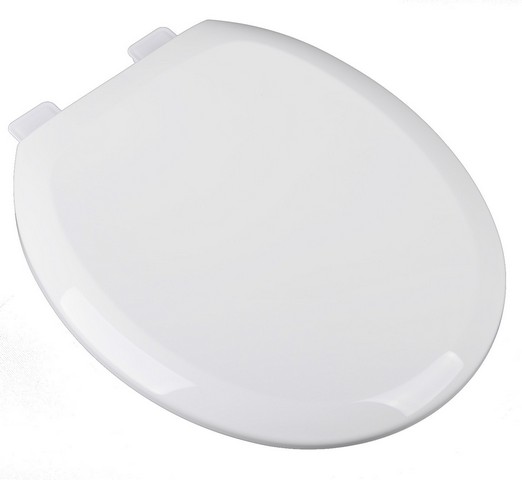 Slow Close Premium Plastic Round Toilet Seat, Cotton White