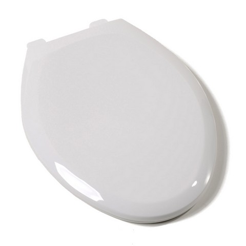 Slow Close Premium Plastic Elongated Toilet Seat, Cotton White
