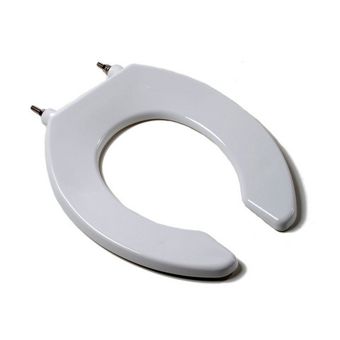 4f1r3c-00 Commercial Quality Round Toilet Seat With Stainless Steel Hinges Post & Check Hinges, White