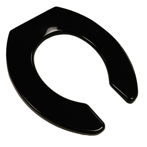 Commercial Quality Elongated Toilet Seat With Stainless Steel Hinges Post & Self Sustaing Hinges, Black