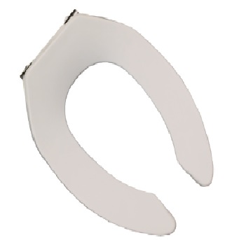 4f1e5c-00 Slow Close Commercial Quality Elongated Toilet Seat With Stainless Steel Hinges Post, White