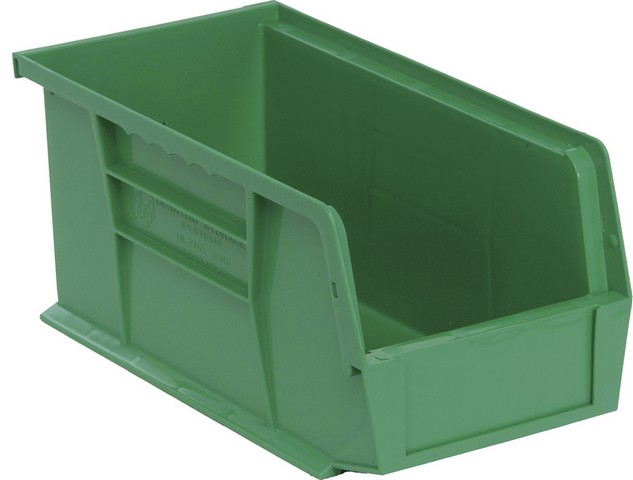 Quantum Storage QUS230GN Ultra Stack & Hang Bin- Green - 10.87 x 5.5 x 5 in.
