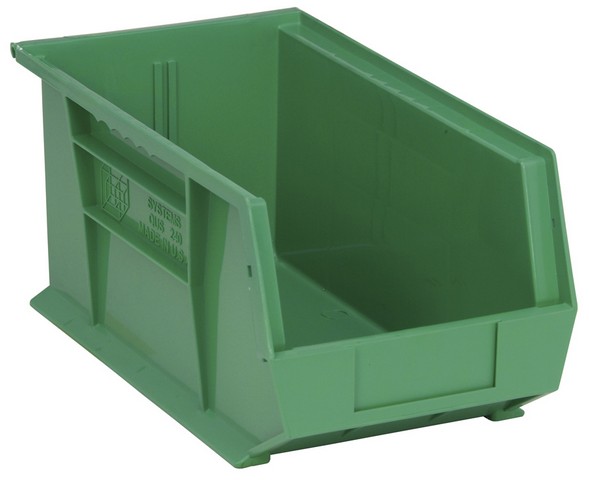 Quantum Storage QUS240GN Ultra Stack & Hang Bin- Green - 14.75 x 8.25 x 7 in.