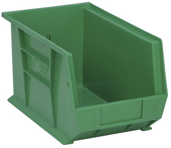 Quantum Storage QUS242GN Ultra Stack & Hang Bin- Green - 13.62 x 8.25 x 8 in.