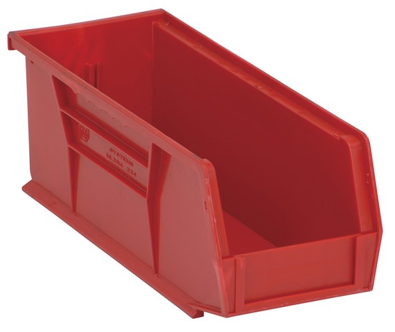 Quantum Storage QUS224RD Ultra Stack & Hang Bin, Red - 10.87 x 4.12 x 4 in.